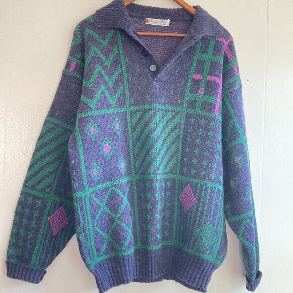 Other - Conte of Florence Ski Sweater 90s Vintage Heavy Virgin Wool Grandpa Core…